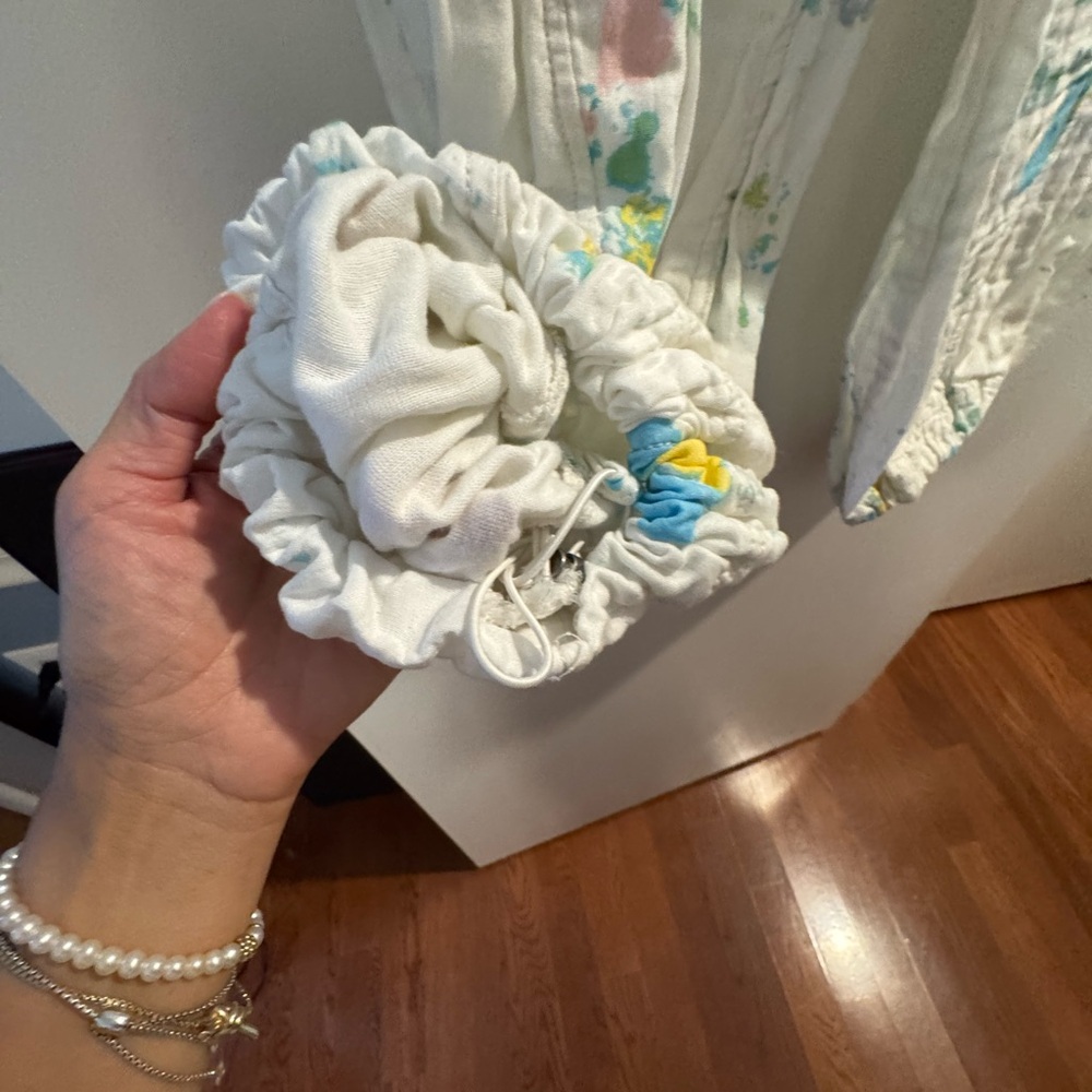 Free People White Floral Track Pants - Picture 2 of 4